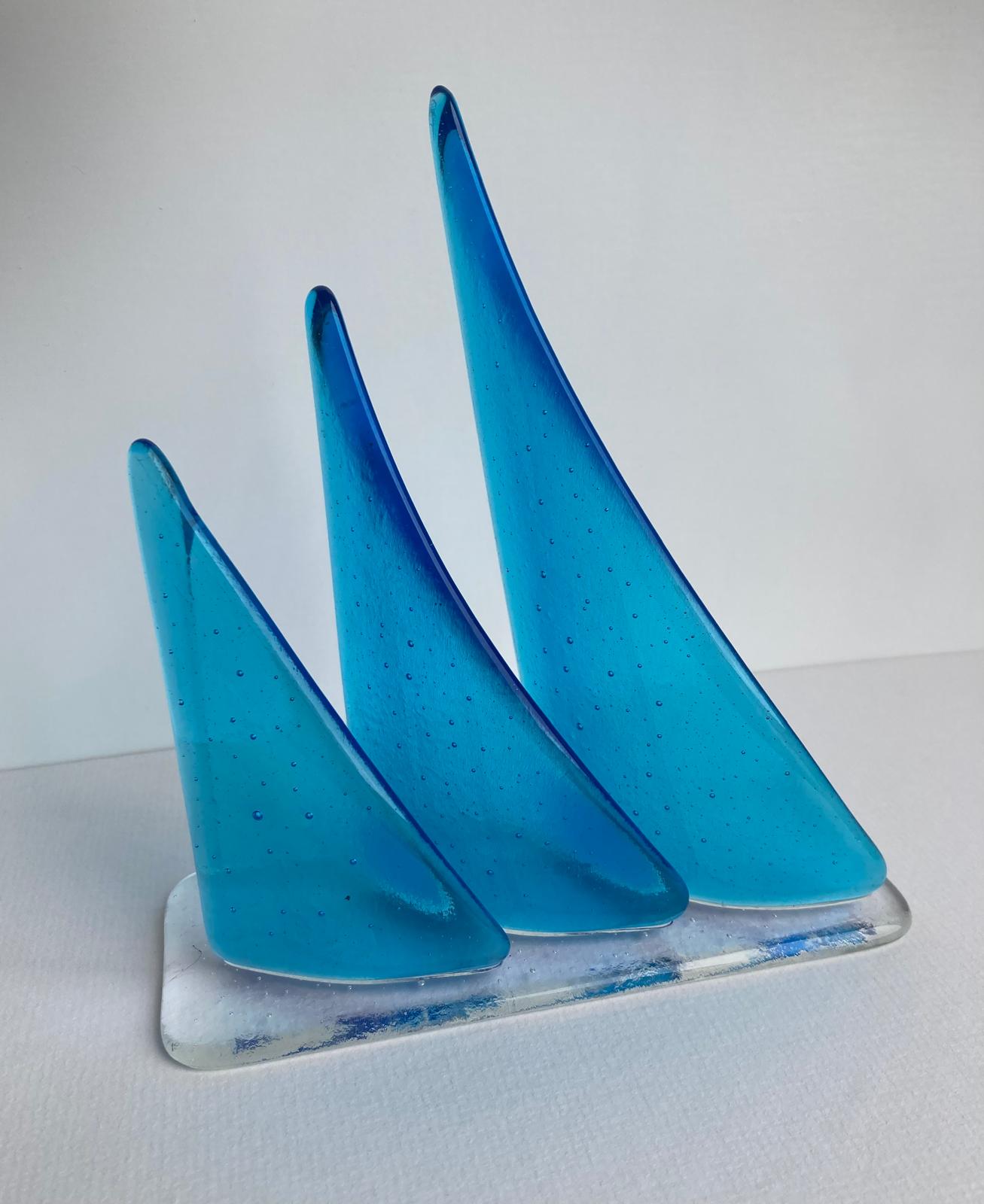 **SPECIAL OFFER** Fused Glass Sail Fleet, Exclusively Handmade by Ian Nicholls
